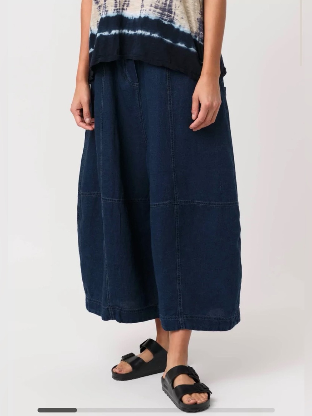 Gilda Midani Linen Egg Pants in Medium Blue size small wide leg boho palazzo